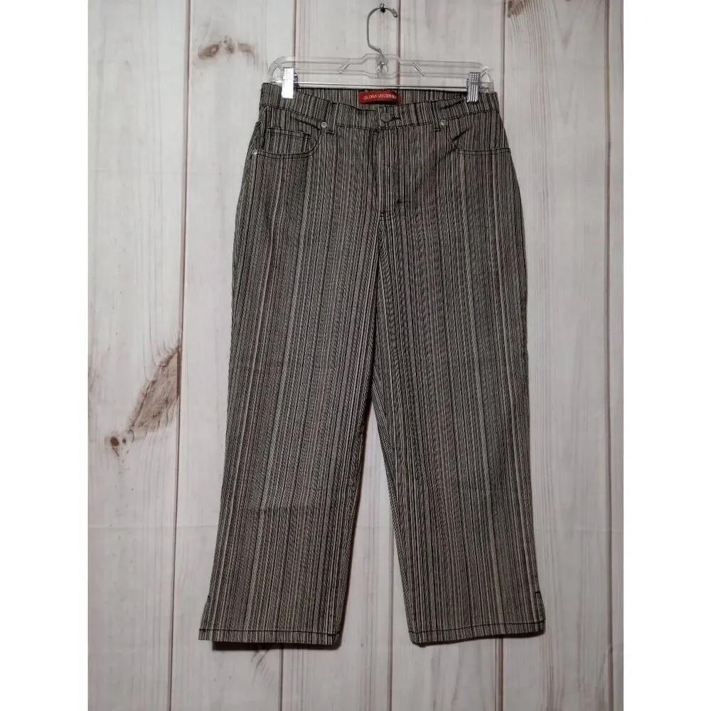 Gloria Vanderbilt Jeans Ladies‎ 8 Black White Cropped